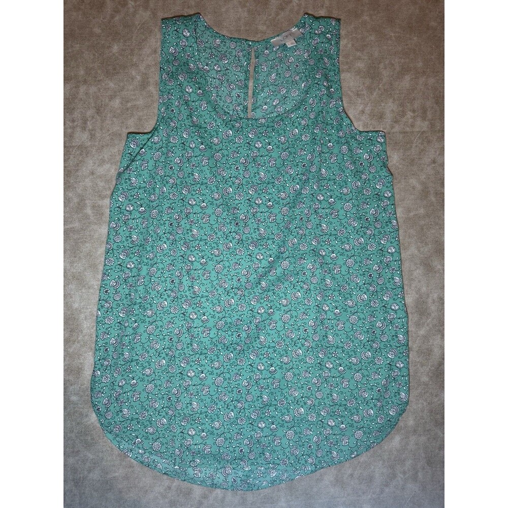 LOFT Outlet Women V Neck Sleeveless Blouse Top Floral Sz SMALL Tank